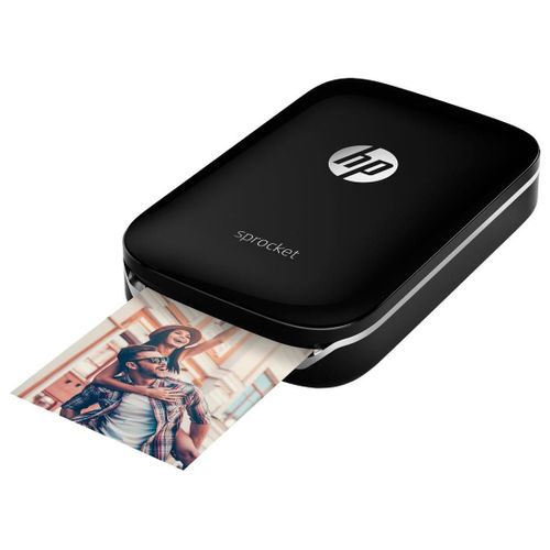 HP Sprocket Photo - Imprimante - couleur - zinc - 50 x 76 mm jusqu'à 0.67 min/page (couleur) - capacité : 10 feuilles - Bluetooth 3.0 - noir - avec Papier photo HP ZINK Sticky-Backed (10...