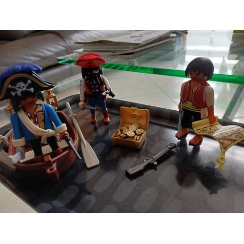 3 Playmobil Pirates Barque Et Trésor