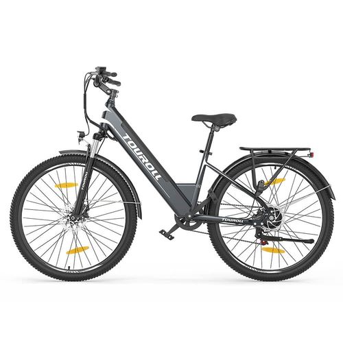 Touroll J1 St Vélo De Trekking 27,5 Pouces Avec Moteur 250 W, Batterie 36 V 15,6 Ah, Autonomie Maximale 100 Km, Écran Lcd 1,8", Freins À Disque Shimano 7 Vitesses - Noir