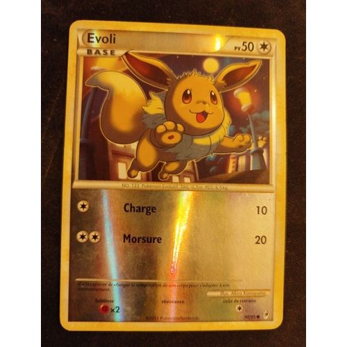 Carte Pokemon Française Officielle : Evoli - 50 Pv - En Reverse Brillante, N° 56/95 Série Appel Des Légendes De 2011