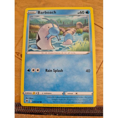 Carte Pokémon Barboach 035/189 (Barloche)