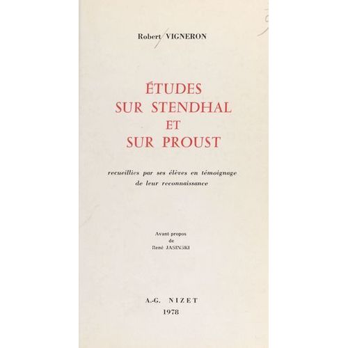 Études Sur Stendhal Et Sur Proust