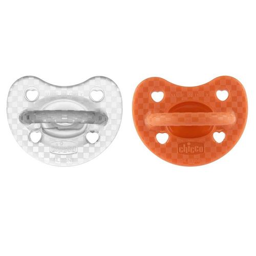 Sucette Chicco Physioforma Luxe 16-36m En Silicone Orange Pour Bébé