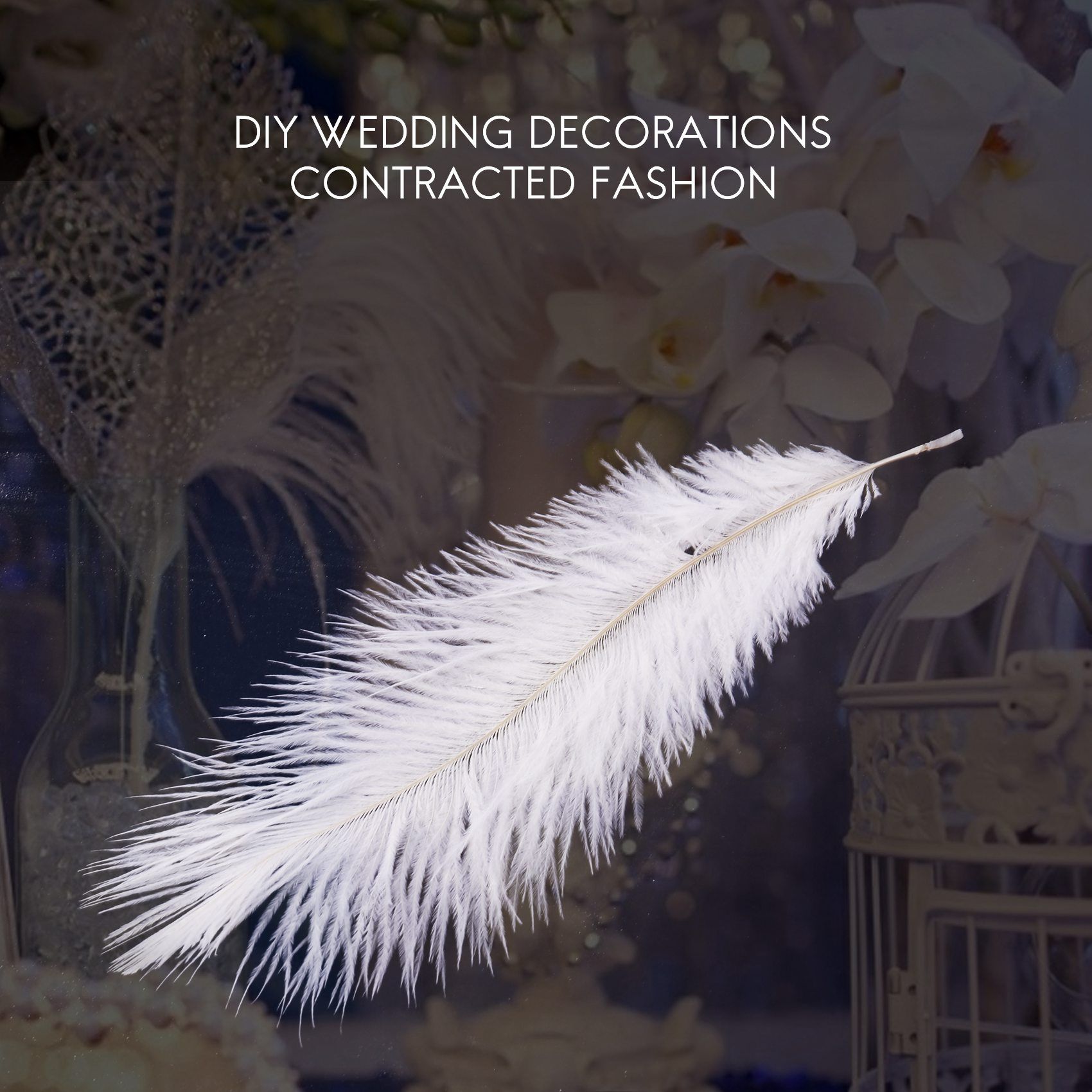 10 Pices Plume D'autruche Blanche 20-25cm Mariage Bricolage... - 5