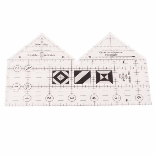 Règles Grilles 45/60/90 Degrés Double Bande Règle Transparent Acrylique Antidérapant Quart Triangle Guide De Coupe Pour La Couture