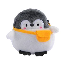 Mignon Pingouin Porte-Monnaie Et Porte-Rouge À Lèvres Sac En Peluche Durable Pour Le Maquillage De Câble De Données De Changement