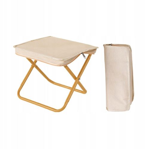 Tabouret De Camping Compact Avec Repose-Pieds Et Support En Acier Au Carbone, Kaki, Grand