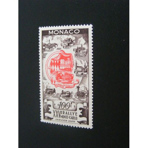 Timbre Monaco Xxv Ieme Rallye De Monte Carlo