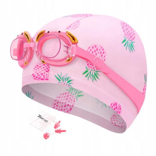 Ensemble De Bonnets Et Lunettes Décoratifs Bonnet Élastique Pour Enfants Bonnet De Bain Ananas