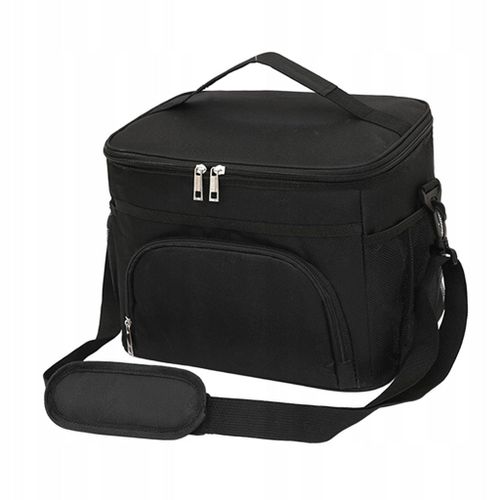 Sac Isotherme Réutilisable Avec Sangle Réglable Pour Aliments, Noir