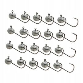 Lot De 20 Hameçons De Pêche En Forme D'?uf, Anneaux Lisses, Doubles, 1,5 G