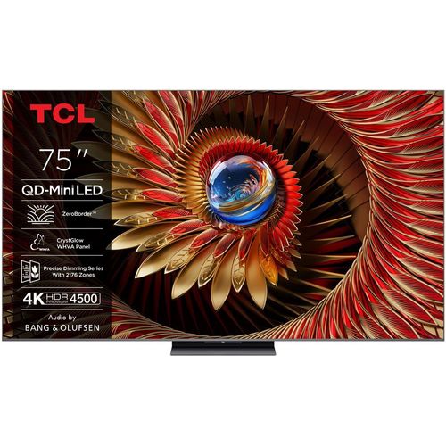 TV QD-Mini LED Tcl 75C89K 189 cm 4K UHD 2025 Aluminium brossé