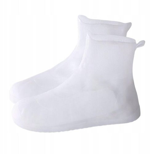 Couvre-Chaussures De Pluie Réutilisables, Bottes En Caoutchouc, Protection Contre La Pluie Et La Neige, Antidérapants, Blancs, Taille L