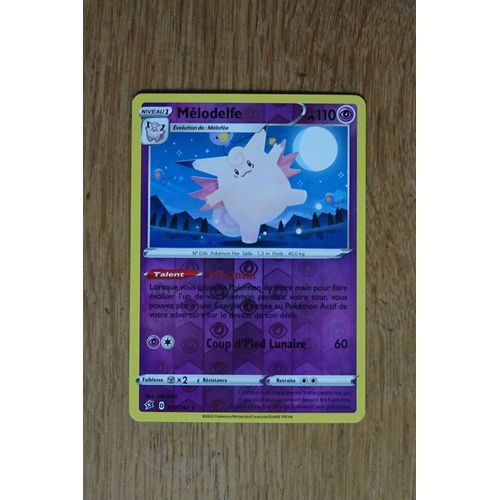 Carte Pokemon Melodelfe Brillante 110 Pv - 075/192 - Épée Et Bouclier 2 Clash Des Rebelles