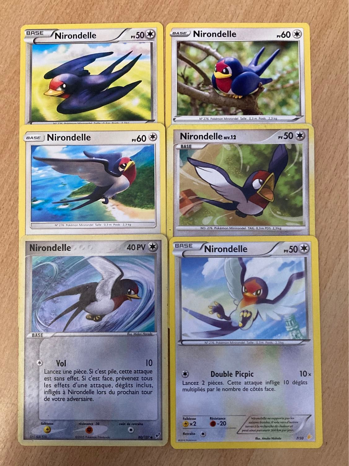 (3178) 6x Nirondelle (Pokemon) 