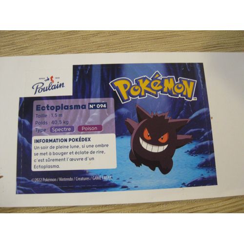 Carte Chocolat Poulain 2022 - Pokemon "Ectoplama" N° 094