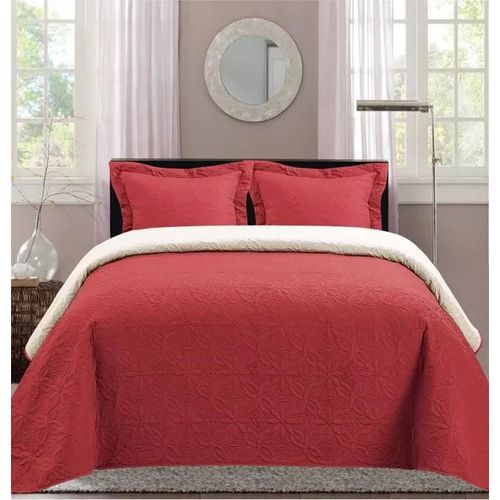 Boutis Ultrasonic Bicolor 2 Places 220 X 240 Cm - Bordeau Creme