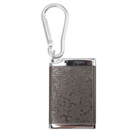 Cendrier portable avec porte-clés en alliage d¿aluminium Poche Cigarette Cendre Boîte Cas Motif en relief Noir