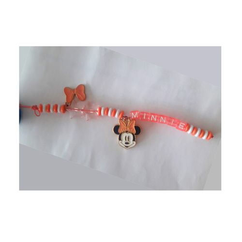 Minnie Bijou De Sac & Telephone Pendentif Breloque Perles Figurine Disney Etoiles Rose Attache Lien