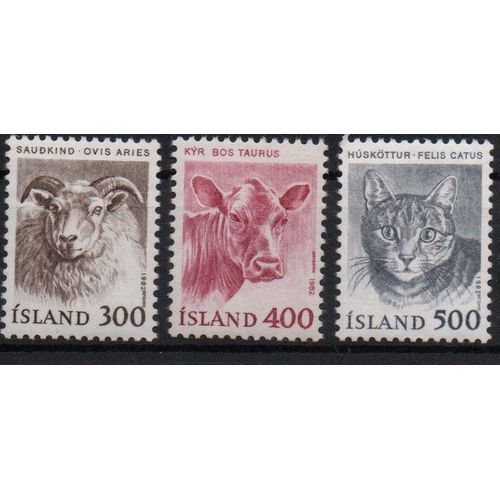 Islande Timbres Animaux 1982