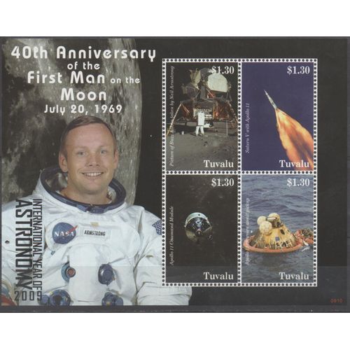 Tuvalu Timbre L'Homme Sur La Lune 1969-2009