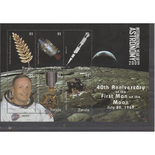 Tuvalu Timbre L' Homme Sur La Lune 1969-2009
