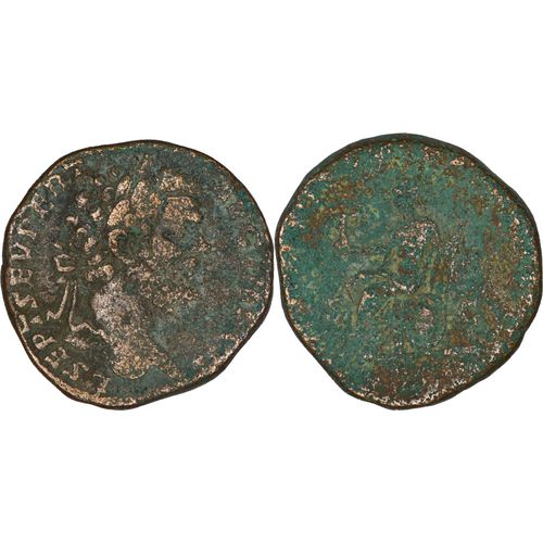 Rome - Sesterce - Septime Severe - 195 Ad - Jupiter Assis Tenant Une Victoire - Rare - 19.88 G. - 25-220