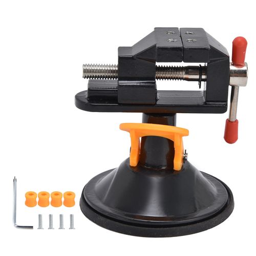 CONNOR etau d'etabli universel rotatif a 360 degres, pince a ventouse a fond rond, etabli de 0 a 2,5 cm