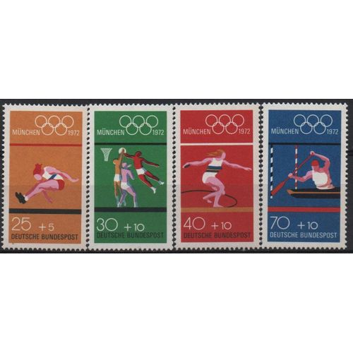 Allemagne Timbres Série Préolympique 1971 Munich