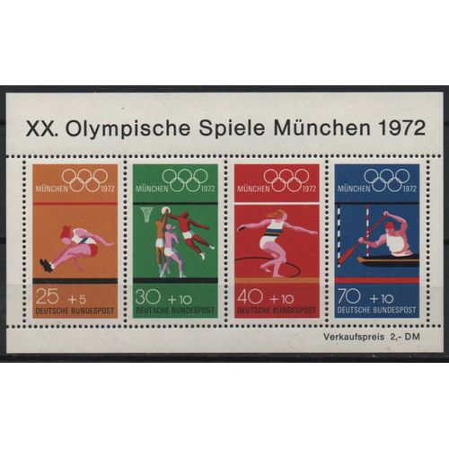 Allemagne Timbre Série Préolympique Munich 1972