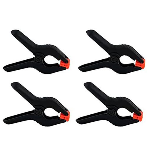 CONNOR Lot de 4 pinces a ressort robustes de 5 cm pour toile de fond, support, toile en mousseline, ecran, studio photo, menuiserie