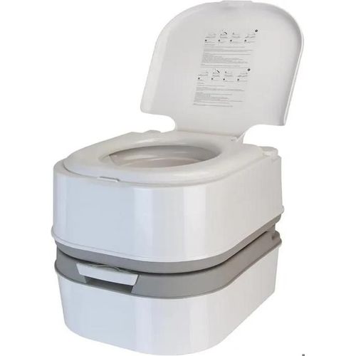 Toilettes de camping mobiles 24L avec pompe à piston, compartiment papier intégré et hauteur d¿assise confortable de 44 cm