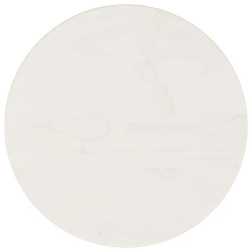 Dessus De Table Blanc Ø30x2,5 Cm Bois De Pin Massif