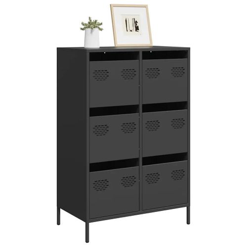 Buffet Haut Noir 68x39x101,5 Cm Acier