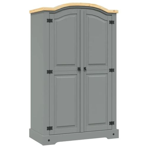Garde-Robe Avec 2 Portes Gamme Corona Pin Mexicain Gris