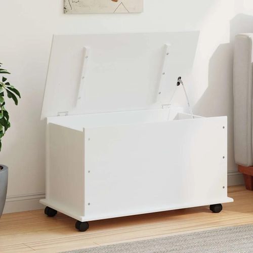 Coffre De Rangement Et Roulettes Alta Blanc 73x39,5x43 Cm