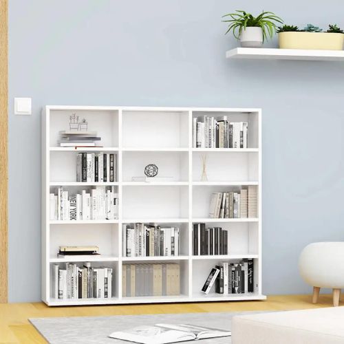 Armoire À Cd Blanc 102x23x89,5 Cm Bois D¿Ingénierie