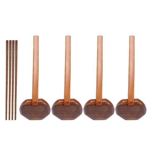 4 PièCes Japonais Long Manche Grande CuillèRe Ramen CuillèRe en Bois Pot Chaud CuillèRe ÉCaille de Tortue CuillèRe Bois Riz Soupe Dessert