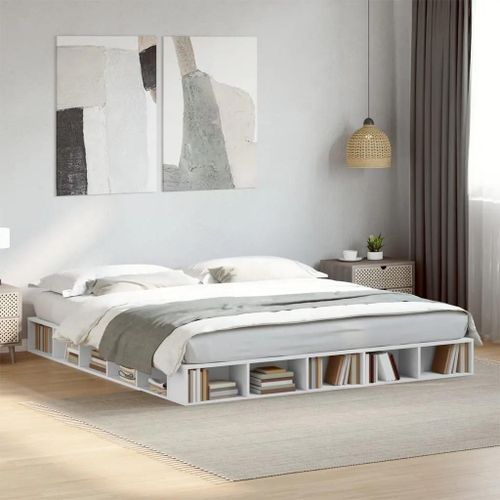 Cadre De Lit Sans Matelas Blanc 180x200 Cm