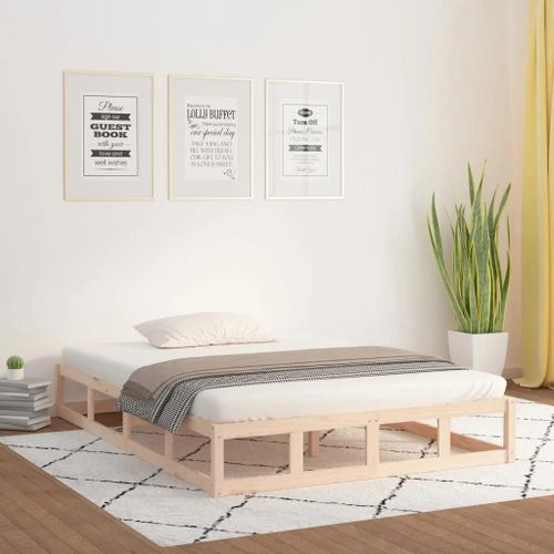 Cadre De Lit Sans Matelas 140x200 Cm Bois Massif