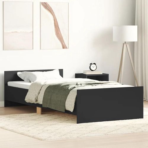 Cadre De Lit Sans Matelas Noir 90x190 Cm Bois Ingénierie