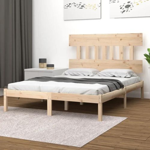 Cadre De Lit Sans Matelas 140x200 Cm Bois Massif