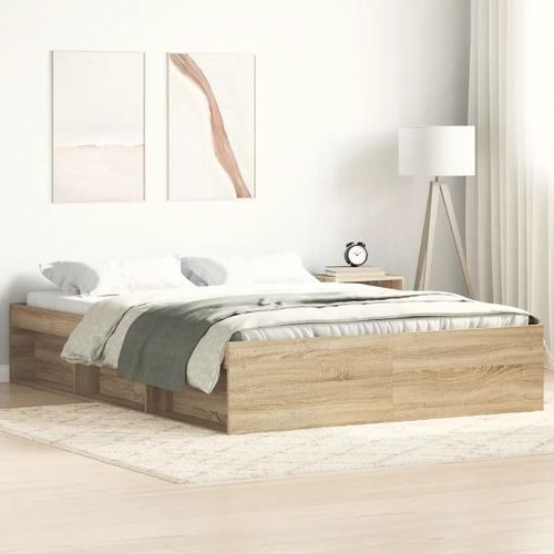 Cadre De Lit Sans Matelas Chêne Sonoma 140x200 Cm