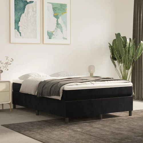 Cadre De Lit Sans Matelas Noir 140x200 Cm Velours