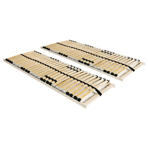 Sommiers à lattes sans matelas 2 pcs avec 28 lattes 70x200 cm