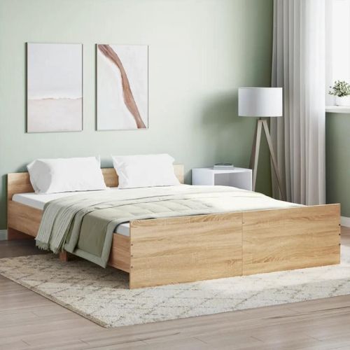 Cadre De Lit Sans Matelas Chêne Sonoma 140x200 Cm