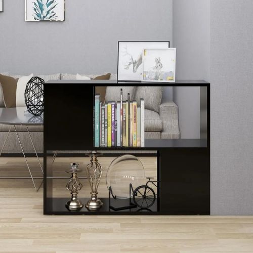 Meuble Tv Noir 80x24x63 Cm Bois D'ingénierie