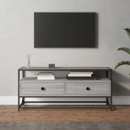 Meuble Tv Sonoma Gris 100x35x45 Cm Bois D'ingénierie