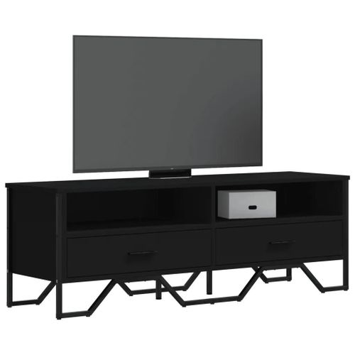 Meuble Tv Noir 122x34x41 Cm Bois D'ingénierie