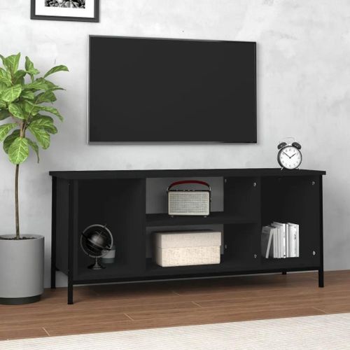 Meuble Tv Noir 102x35x45 Cm Bois D'ingénierie